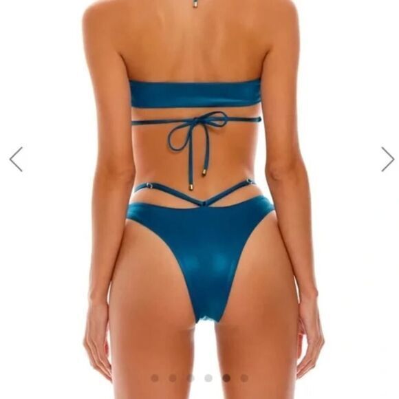 NEW Agua Bendita blue Egle Thoughts reversible bikini bottom, size L - Picture 11 of 12